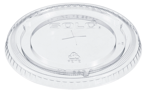 [626TS] Dart® Lid Flat 3.984X0.355 IN PET Clear For 16-20-24 OZ Cold Cup With Hole Freezer Safe 100 Count/Pack 10 Packs/Case
