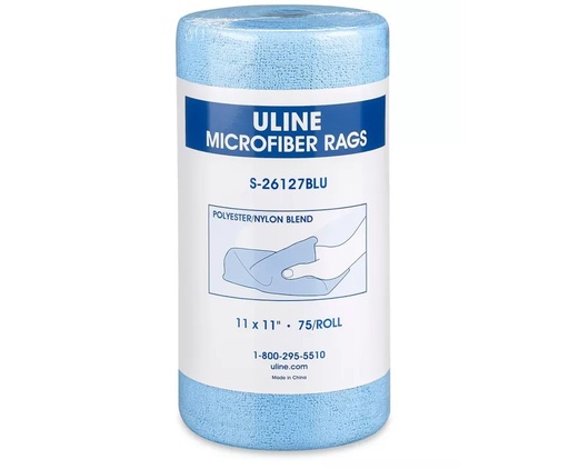 [LSJ2612] Microfiber Rags On A Roll - Blue (Case of 6/75 Sheets per Roll)