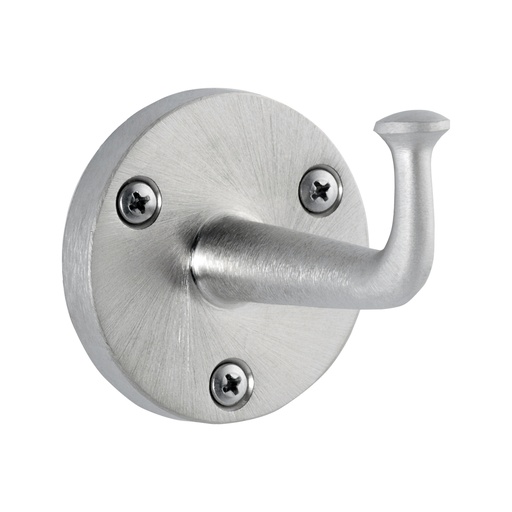 [B-211] Bobrick Surface-Mounted Heavy-Duty Clothes Hook, Exposed Mounting, Satin Nickel-Plated