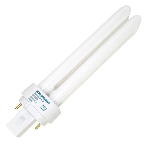 [21111] Sylvania Fluorescent Light Bulb 18 watt, T4, 2-Pin (G24d-2) Base, 4100K