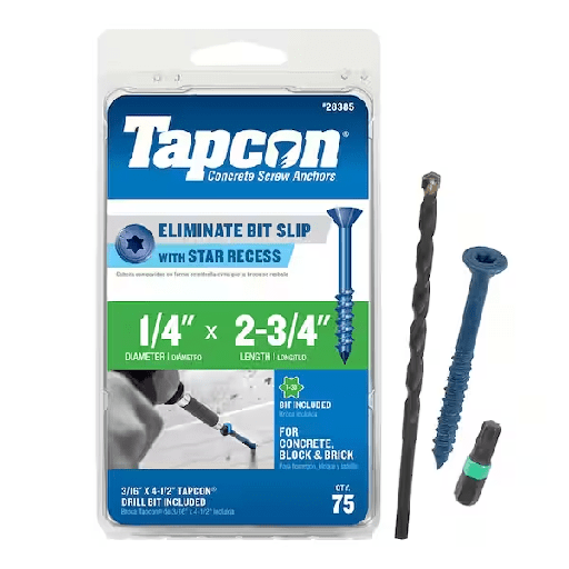 [314121504] Tapcon 1/4 in. x 2-3/4 in. Star Flat-Head Concrete Anchors (75-Pcs)