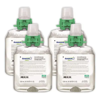 [312482103] Renown Fmx-12 Dispenser Refill 1250 mL Unscented Green Sealed Foam Handwash Soap (4-Pack)