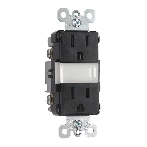 [NTL885TRBKCC6] Legrand Straight Blade Receptacle, 5-15R, 15 A, 120/125V AC, 2 Pole, 3 Wire, Flush Mount, Grounded