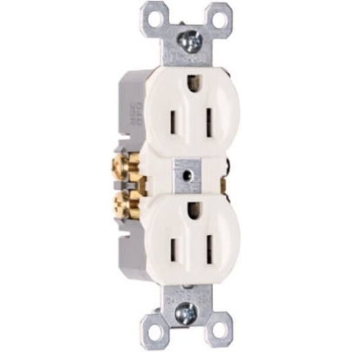 [3232WTU] Legrand Straight Blade Receptacle, 5-15R, 15 A, 125V AC, 2 Pole, 3 Wire