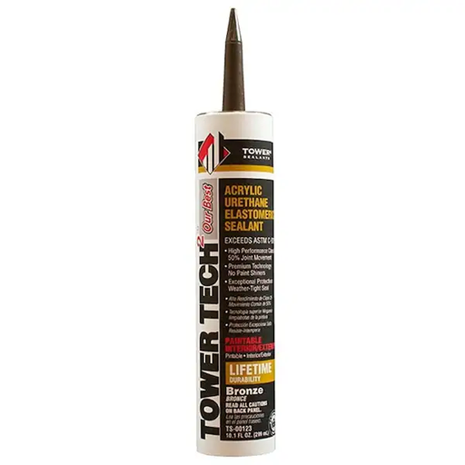 [TS-00123] TOWER TECH² Elastomeric Sealant, Bronze, 7 to 14 days Curing, 40 to 140 deg F, 10.1 fl-oz Tube