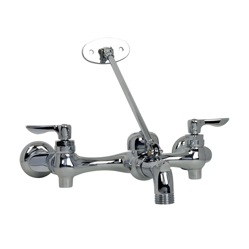 [8354112.002] Top Brace Wall-Mount Service Sink Faucet With 6-Inch Vacuum Breaker Spout and Offset Shanks