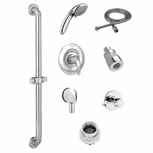 [TU662SG213.002] American Standard Commercial Shower System Trim Kit 1.5 gpm/5.7 Lpm with 36-Inch Slide-Grab Bar, Hand Shower and Showerhead
