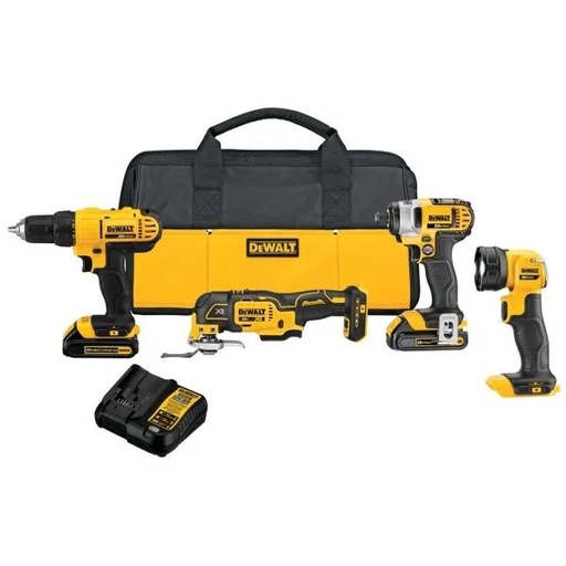 [DCK444C2] Dewalt 20-Volt Max Cordless 4-Tool Combo Kit