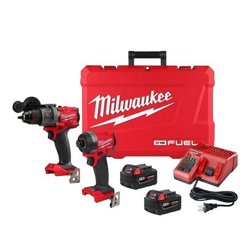 [3697-22] Milwaukee M18 Fuel 18v Lithium-Ion Brushless Cordless Hammer Drill And Impact Driver Kit With Batteries And Charger