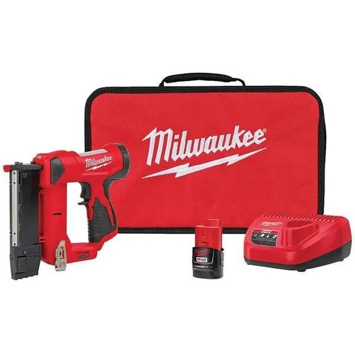 [2540-21] Milwaukee M12 Lithium-Ion Cordless 23-Gauge Pin Nailer Kit With 1.5ah Battery, Charger, And Tool Bag