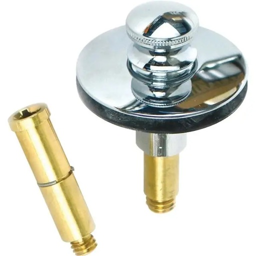 [38516-CP] Watco Push Pull Tub Drain Stopper 5/16" Or 3/8" Threaded Pin Chrome Plated