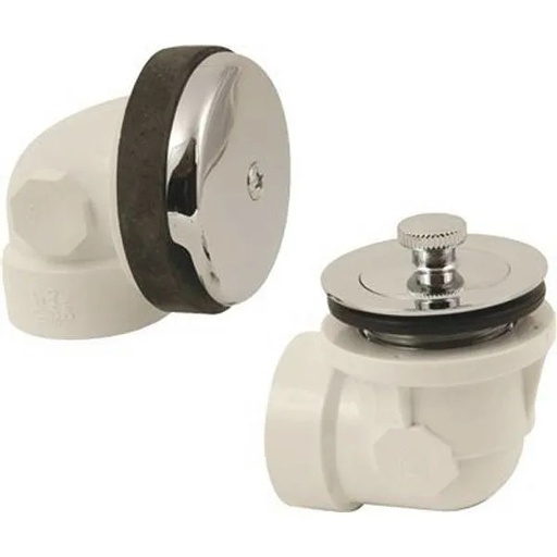 [173334] ProPlus 1-Hole PVC Waste And Overflow Half Kit (Chrome)