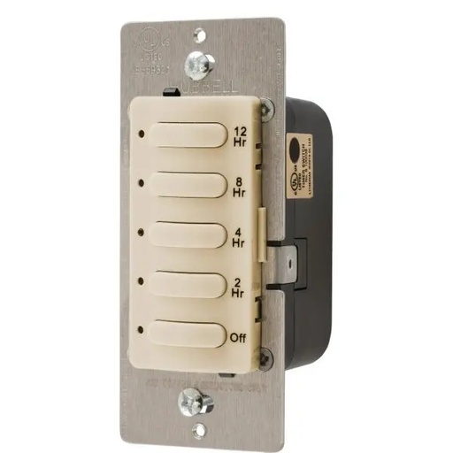 [DT5012I] Hubbell 12 Hr 8.3 Amp 120/277 Volt Timer (Ivory)