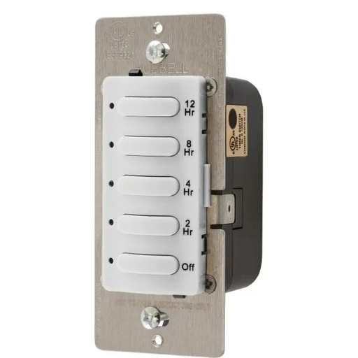 [DT5012W] Hubbell 12 Hr 8.3 Amp 120/277 Volt Timer (White)