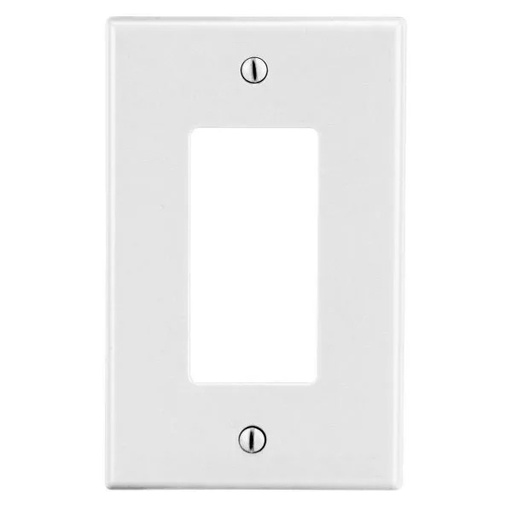 [PJ26W-25] Hubbell 1-Gang Mid-Size Decorator Thermoplastic Wall Plate (25-Pack) (White)