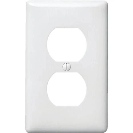 [PJ8W-25] Hubbell 1-Gang Mid-Size Receptacle Wall Plate (25-Pack) (White)