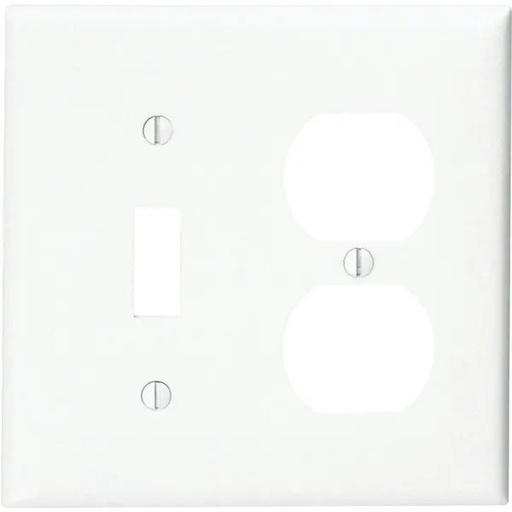 [P18W] Hubbell 2-Gang Toggle Receptacle Nylon Wall Plate (25-Pack) (White)