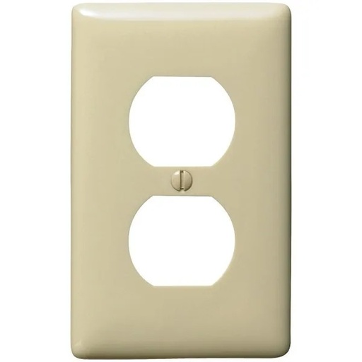 [PJ8I] Hubbell 1-Gang Medium Size Duplex Wall Plate, Ivory