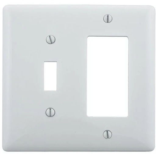 [PJ126W] Hubbell 2-Gang White Medium Size Toggle And Decorator Wall Plate