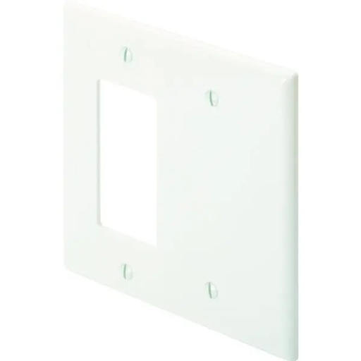 [PJ1326W] Hubbell 2-Gang Mid-Sized Combination Nylon Wall Plate (White)