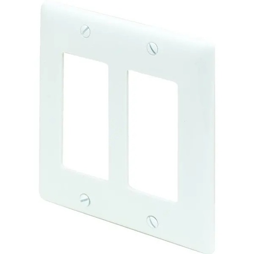 [P262W] Hubbell 2-Gang Polycarbonate Decorator Wall Plate (25-Pack) (White)