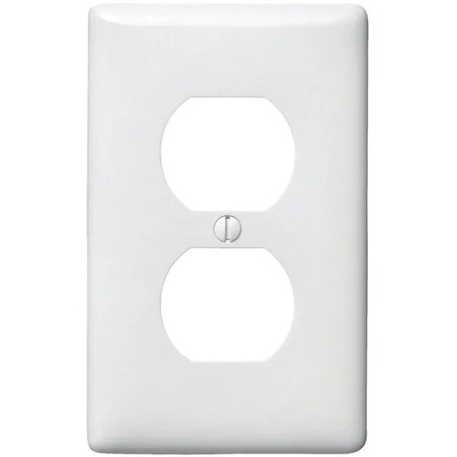 [PJ8W] Hubbell 1-Gang Medium Size Duplex Wall Plate, White