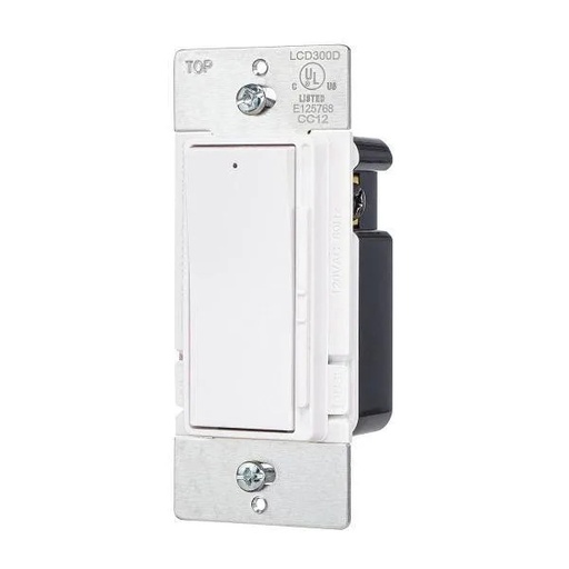 [LCD300DW] Hubbell Wiring Single Pole 3-Way 120 Volt Rocker Dimmer Switch White