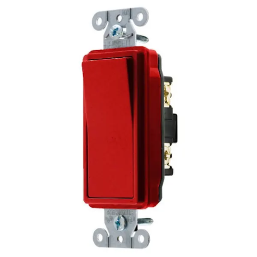 [DS220R] Hubbell 20 Amp Commercial Grade Decorator Switch, Double Pole, Red Package Of 10