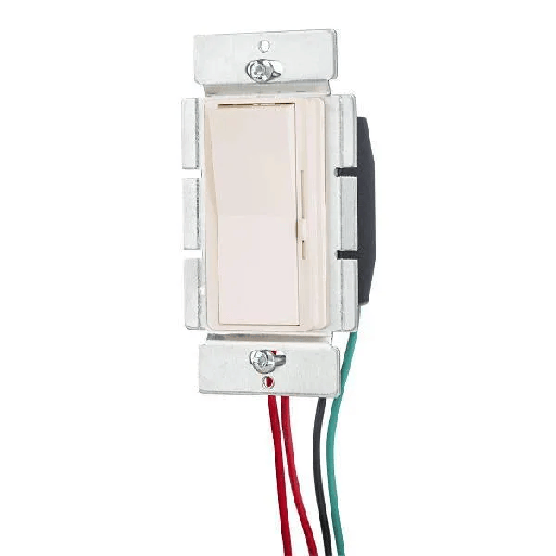 [LCD150DLA] Hubbell Wiring Single Pole 3-Way 120 Volt Rocker Dimmer Switch Light Almond