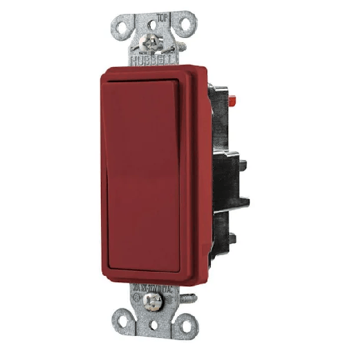 [DS120STR] Hubbell Edgeconnect 20a Commercial Decorator Switch, 1 Pole, Red, Package Of 10