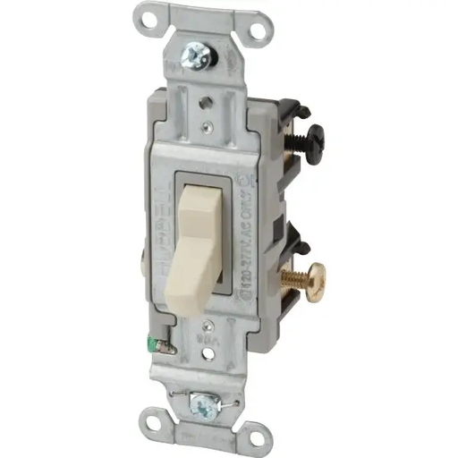 [CSB320I] Hubbell 20 Amp 120/277 Vac 1-Pole 3-Way Toggle Switch (Ivory)