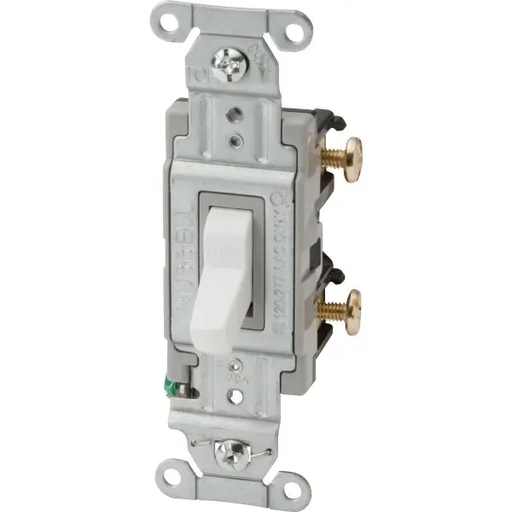 [CS120W] Hubbell-Pro 20 Amp 120/277 Vac 2-Position Side Wired Toggle Switch (White)