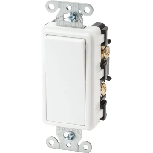 [DS220W] Hubbell-Pro 20 Amp 120/277 Volt 2-Position Decorator Switch (White)