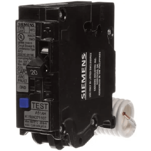 [QA120AFC] Siemens 20 Amp 120 Volt Arc Fault Circuit Breaker