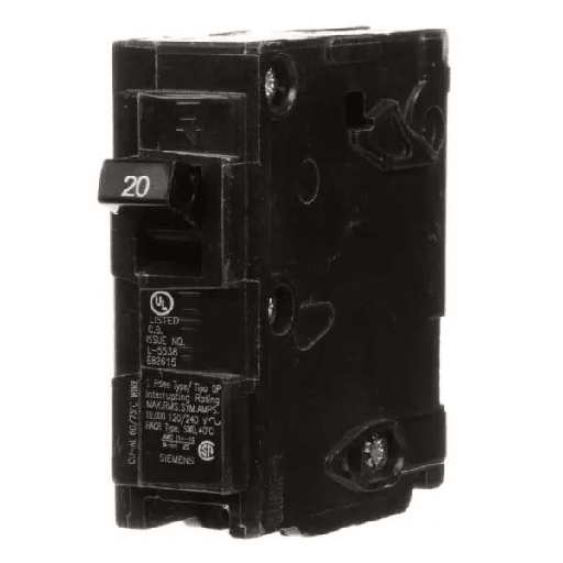 [Q120] Siemens 20 Amp 120/240 Volt 1-Pole Interchangeable Circuit Breaker