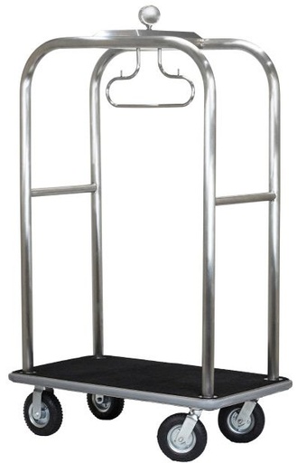 [RTBOARDWALK-2A] Boardwalk Series Bellman's Cart; Stainless Steel - 8" pneumatic wheels