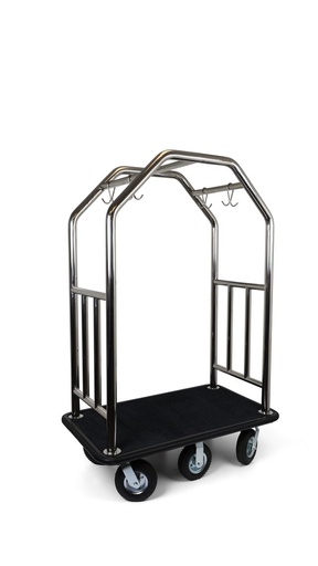 [ESSSBB-6WH] Six Wheel Estate Series Bellman's Cart; Stainless Steel - 8" pneumatic wheels