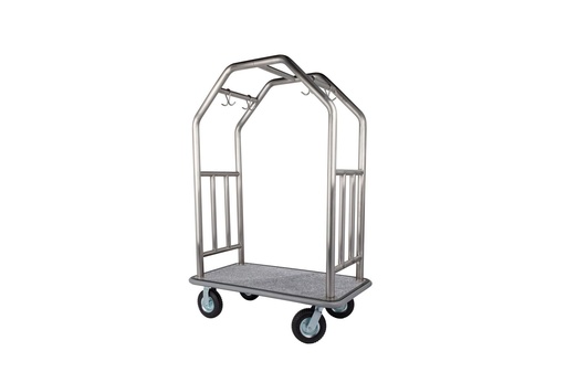 [ESBSGG-8] Estate Series Bellman's Cart; Brushed Stainless Steel - 8" pneumatic wheels