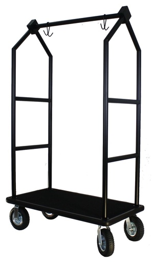 [BCF105BL] Contemporary Bellman's Cart; Black - 8" semi-pneumatic wheels