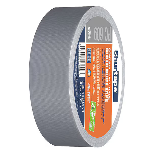 [105454] Shurtape Duct Tape, Silver, 60-1/8 yd L, 1-7/8 in W