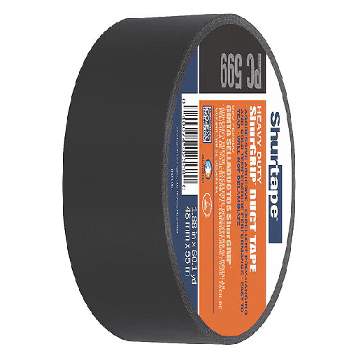 [105462] Shurtape Duct Tape, Black, 60-1/8 yd L, 1-7/8 in W