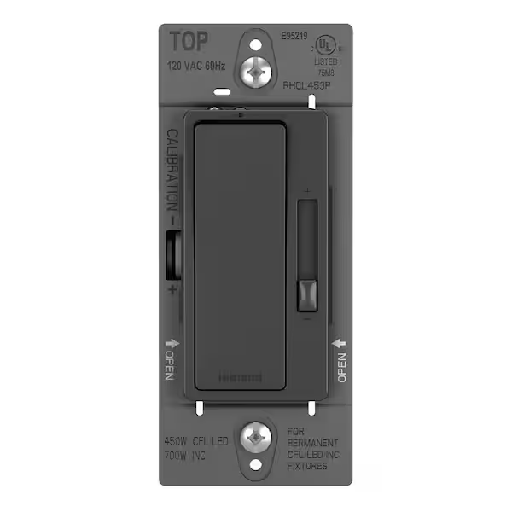 [RHCL453PGCCV4] Legrand radiant 450W Rocker Dimmer for LED/CFL/Halogen/Incandescent Bulbs, 3-Way/1-Pole, Graphite