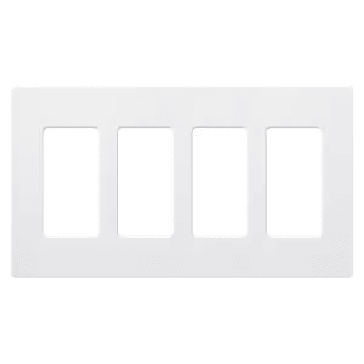 [CW-4-WH] Lutron Claro 4 Gang Wall Plate for Decorator/Rocker Switches, Gloss, White