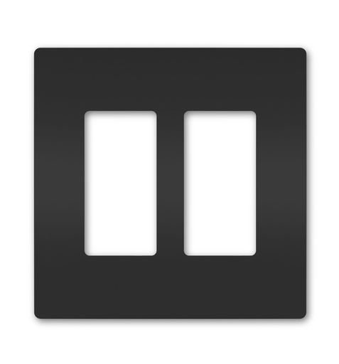 [RWP262BKCC6] Legrand radiant 2 Gang 2-Decorator Rocker Screwless Wall Plate, Black