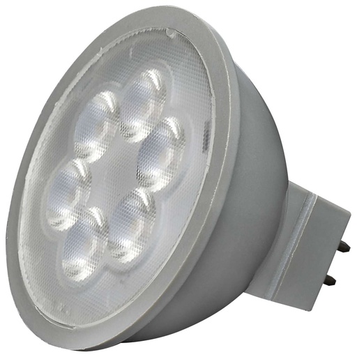 [S11395] Satco 4.5 Watt MR16 LED, Silver Finish, 5000K, GU5.3 Base, 360 Lumens, 12 Volt