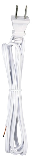 [80-2306] Satco 6 Foot 18/2 SPT-1 105C Cord Set; White Finish