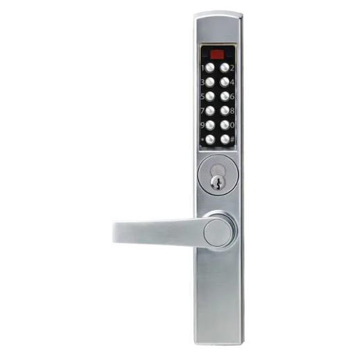 [E3065BNL-626-41] Dormakaba E-Plex® 3000 Mortise Dead Latch 6-Pin Narrow Stile Lever (Satin Chrome)