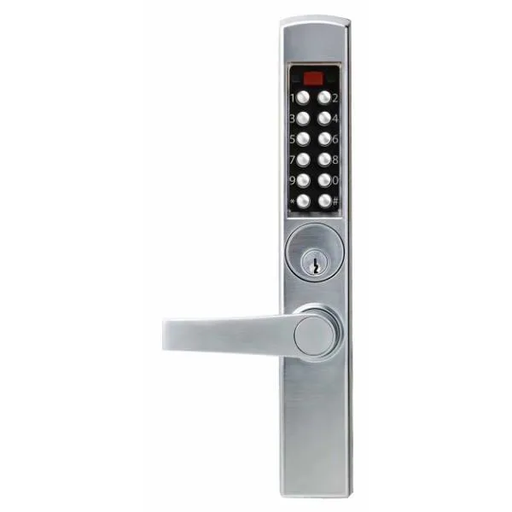 [E3066MSNL-626-41] Dormakaba E-Plex® 3000 Mortise Dead Latch Schlage "C" Keyway Narrow Stile Lever (Satin Chrome)