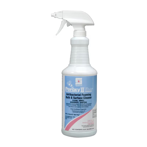 [3535] Spartan Peroxy II Caribbean Fragrance Restroom Cleaner One-Step Disinfectant 1 QT Multi Surface Acidic RTU Hydrogen Peroxide Antibacterial 12/Case