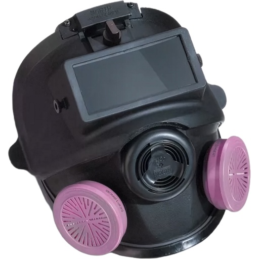 [54001S] Honeywell Full Facepiece Welding Attachment, Elastomeric with 4-Strap Headband & Dual N-Series Connectors, Size S